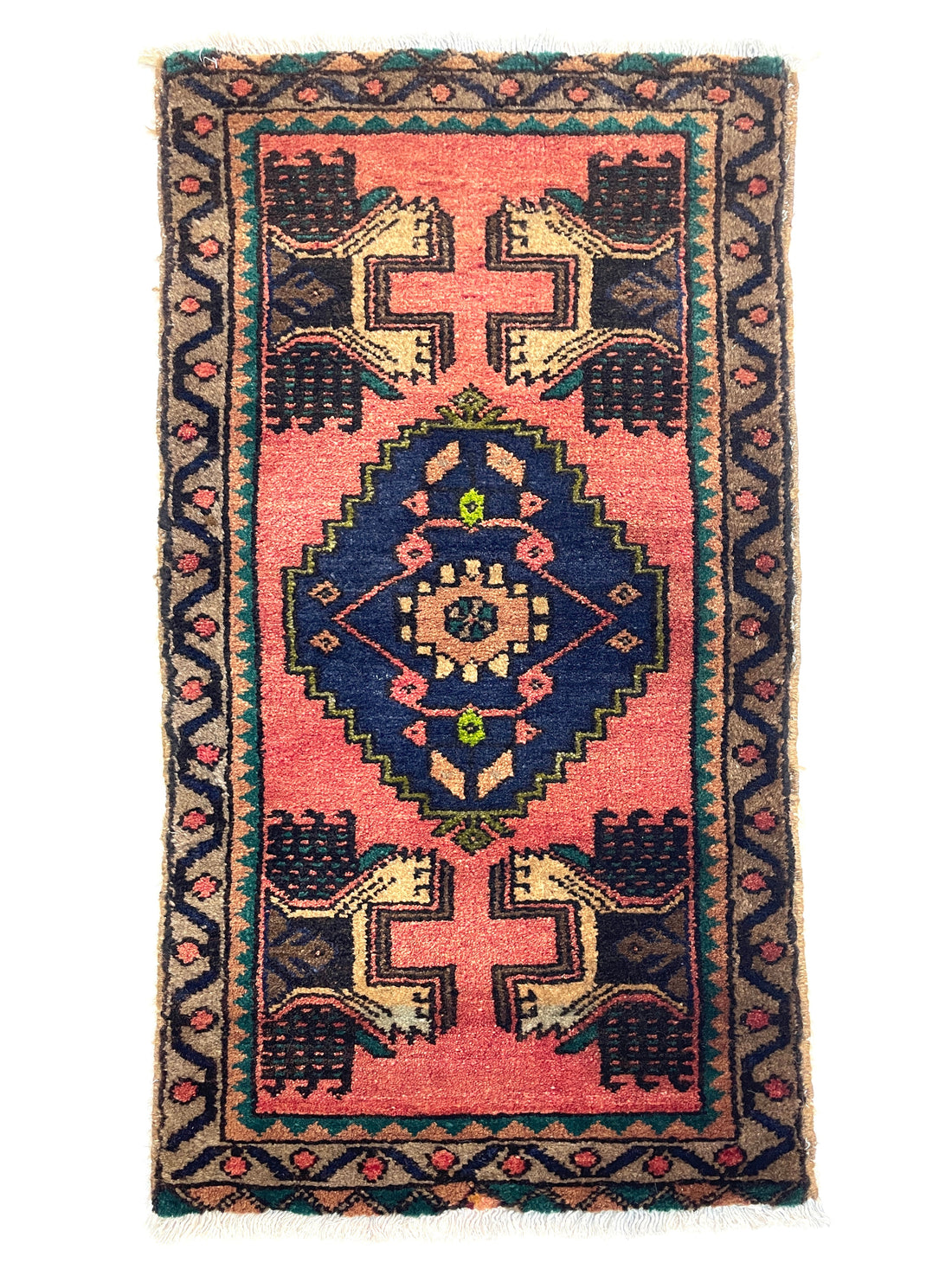 Vintage Anatolian Small Handmade Rug 52 cm x 99 cm (1’7’’ FT x 3’2’’ FT) - Y010033