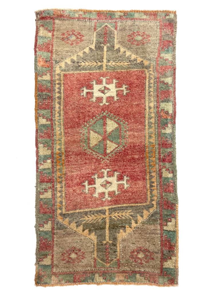 Vintage Anatolian Small Rug 50 cm x 112 cm (1'7" FT x 3'7" FT) - Y010027
