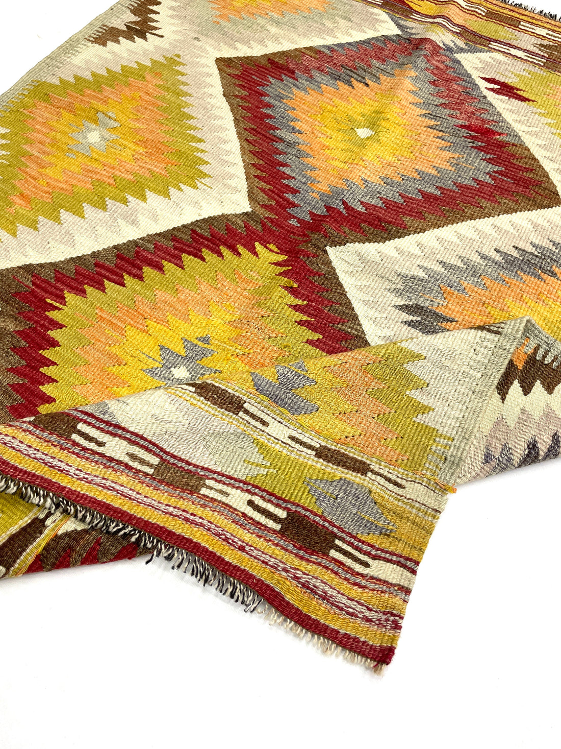 Vintage Antalya Barak Kilim Rug 111 cm x 145 cm (3’6” X 4’7”) - 0010024