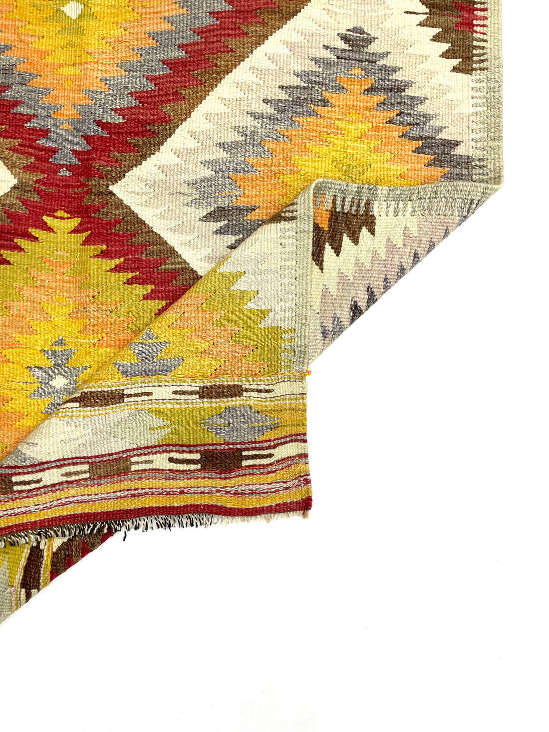 Vintage Antalya Barak Kilim Rug 111 cm x 145 cm (3’6” X 4’7”) - 0010024