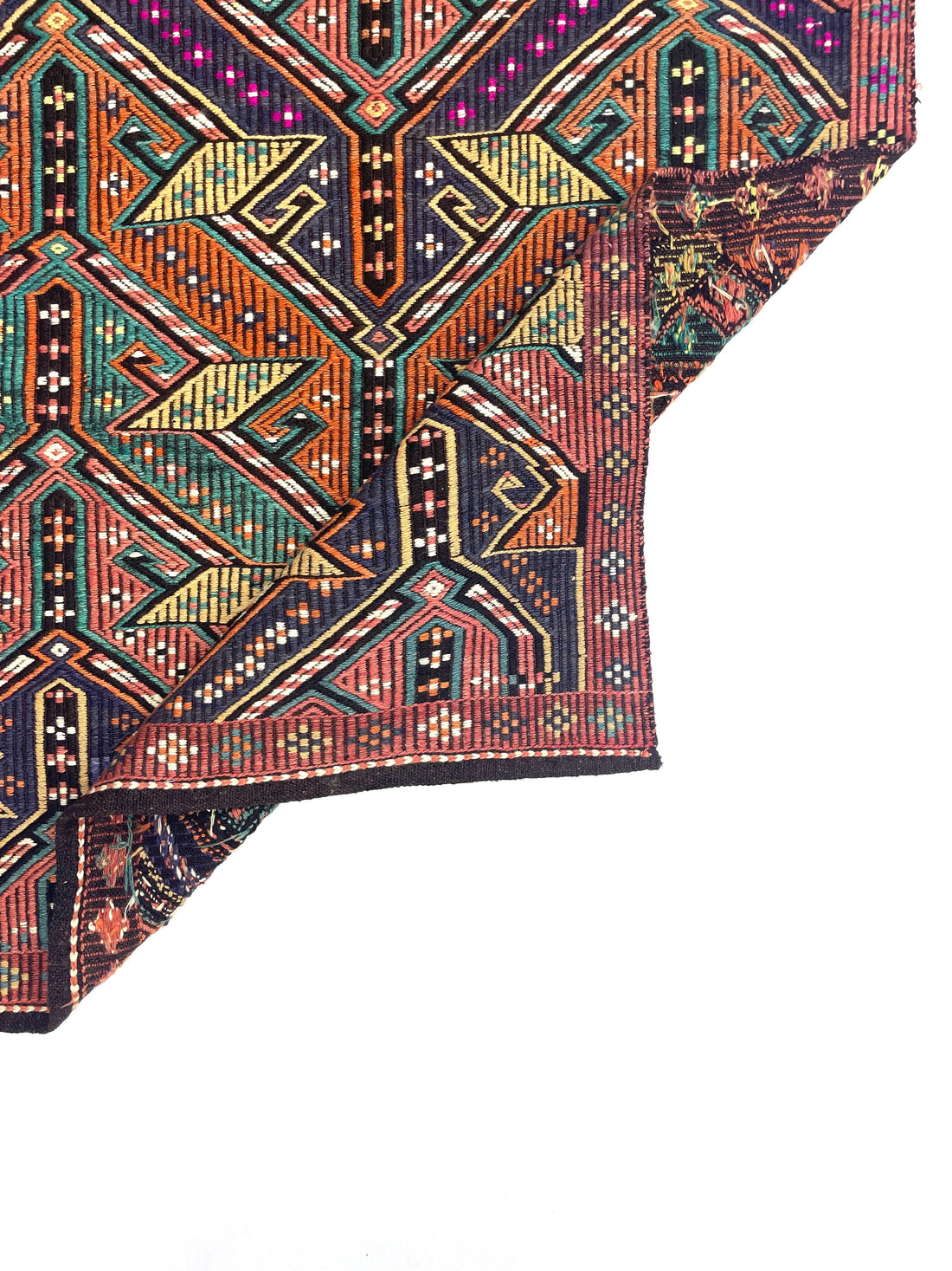 Vintage Embroidered Turkish Kilim Rug 90 cm x 122 cm (3 FT X 4 FT) - 0010030