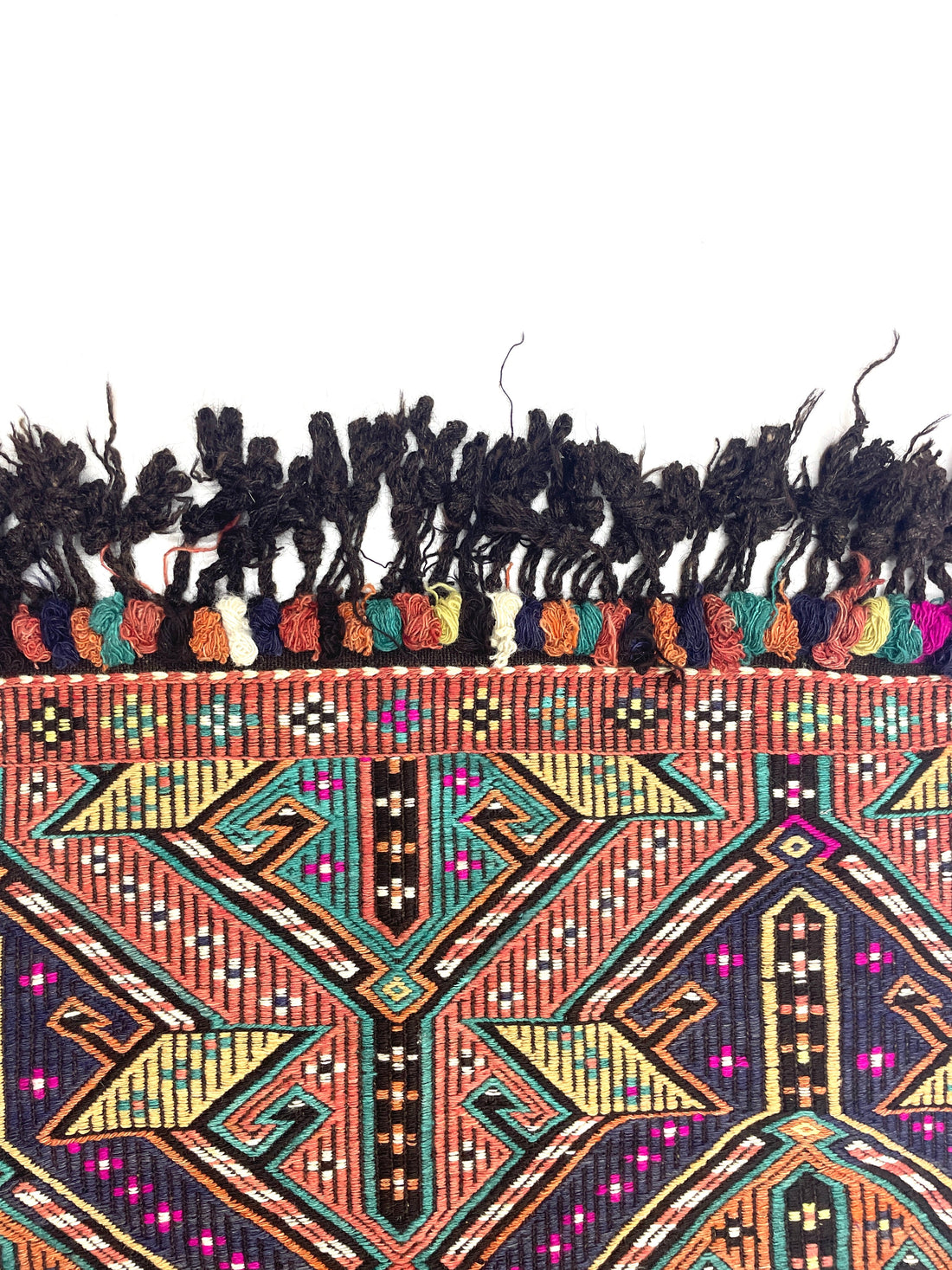 Vintage Embroidered Turkish Kilim Rug 90 cm x 122 cm (3 FT X 4 FT) - 0010030