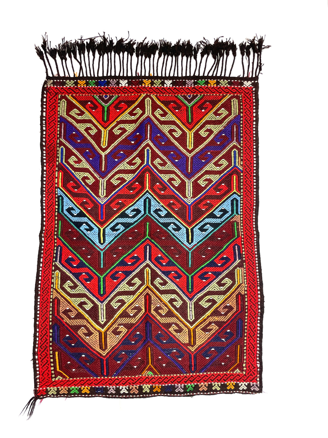 Vintage Funky Cecim Kilim Rug 85 cm x 122 cm (3 X 4 FT) - 0010037