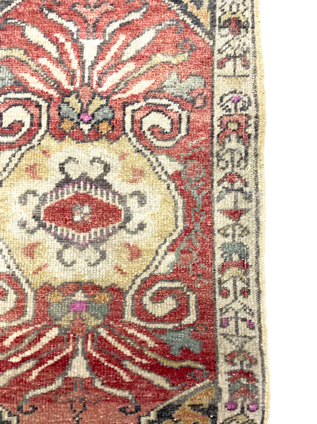 Vintage Hand-Knotted Small Turkish Rug 48 cm x 76 cm (1’5’’ FT X 2’5” FT) - Y010062