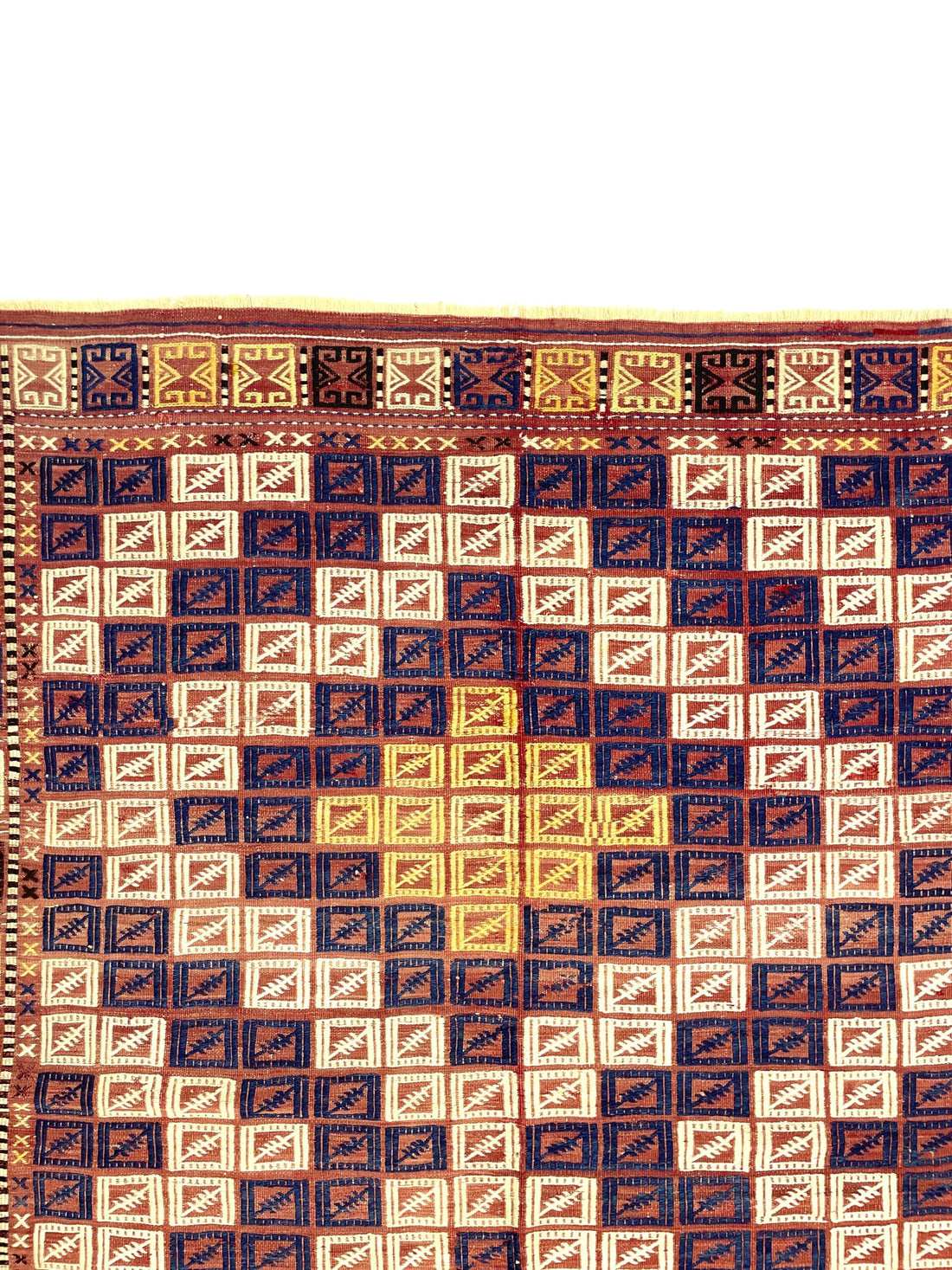 Vintage Jijim Kilim Rug 155 cm x 210 cm (5’1” FT X 6’9” FT) - 0020027