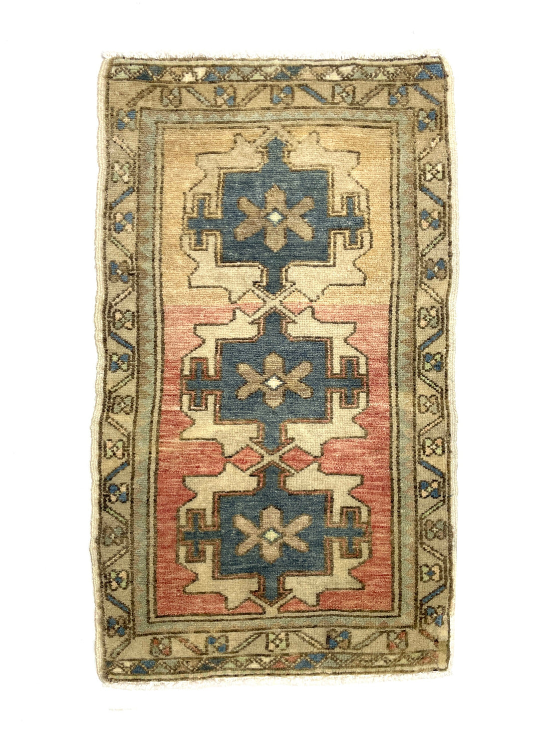 Vintage Mini Turkish Handwoven Rug 52 cm x 96 cm (1’7’’ FT X 3’1” FT) - Y010060
