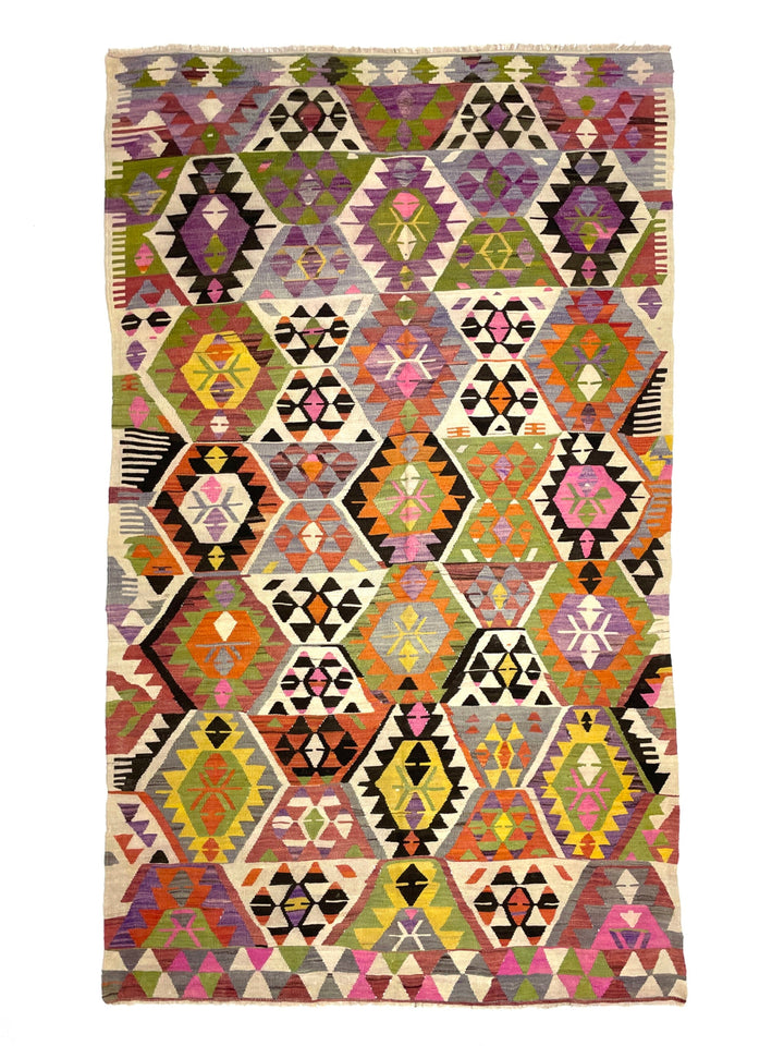 Vintage Multicolor Barak Kilim Rug 145 cm x 268 cm (4’8” X 8’8”) - 0030007