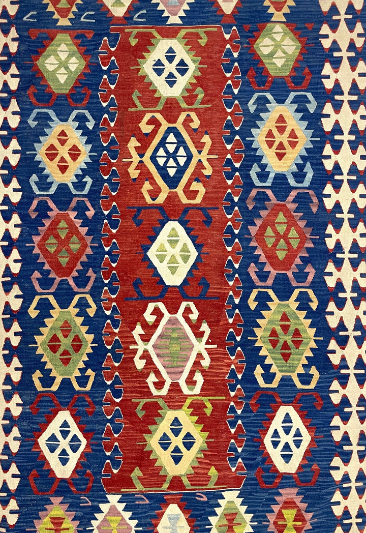 Vintage Multicolor Kilim Rug 114 cm x 173 cm (3’7” FT X 5’7” FT) - 0010012