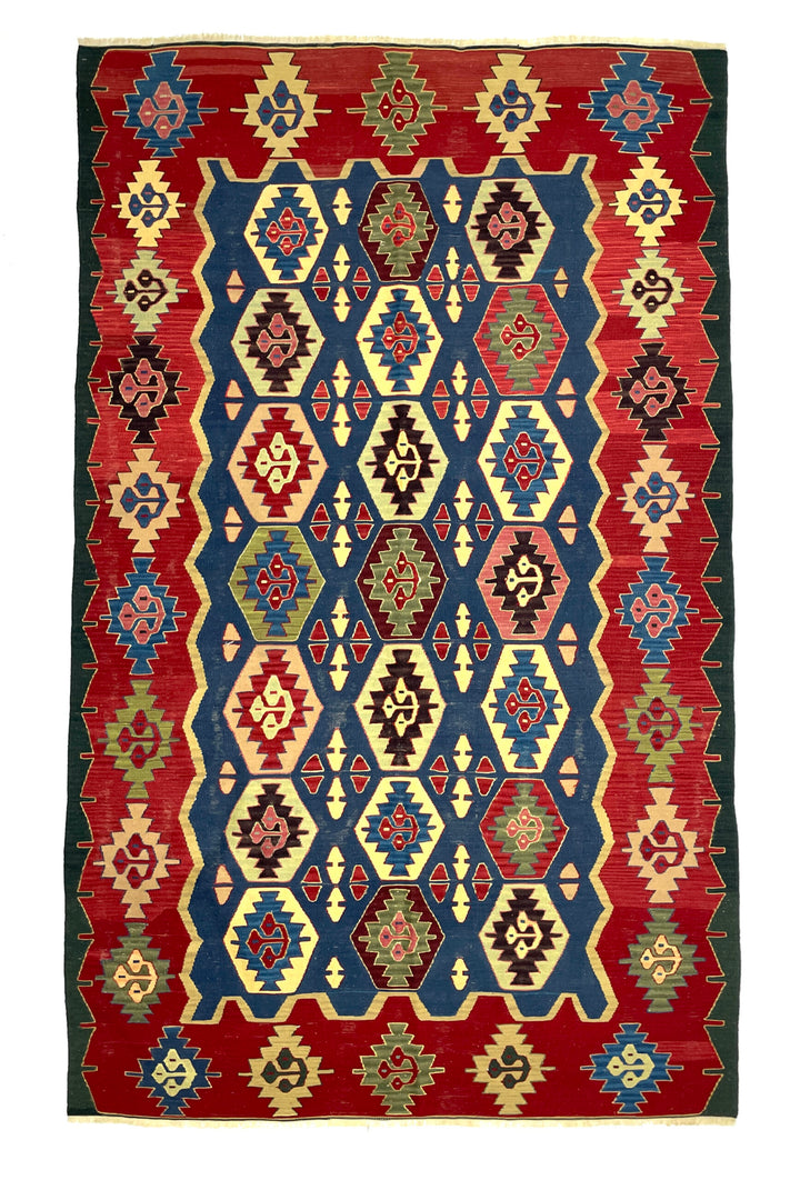 Vintage Multicolor Kilim Rug 150 cm x 245 cm (4’9” FT X 8 FT) - 0030003