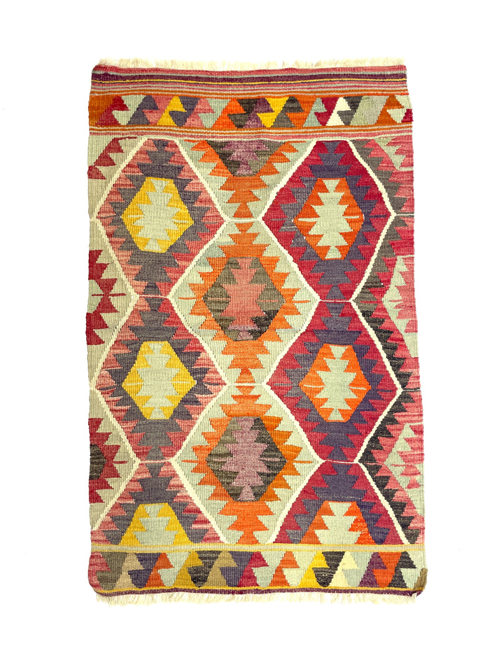 Vintage Multicolor Small Kilim Rug 82 cm x 130 cm (2’7’’ X 4’3’’) - 0010034