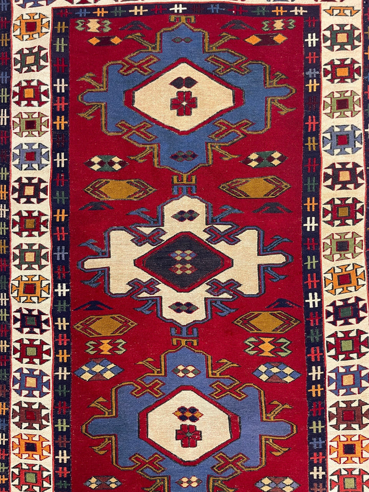Vintage Persian Afshar Kilim Rug 97 cm x 150 cm (3’2” FT X 4’9” FT) - 0010005