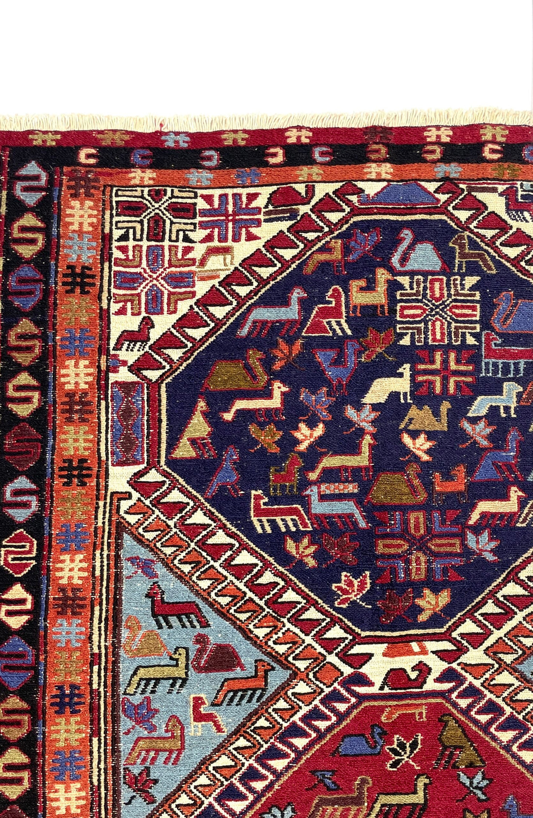 Vintage Persian Soumak Kilim Rug 114 cm x 200 cm (3’7” FT X 6’5” FT) - 0020016
