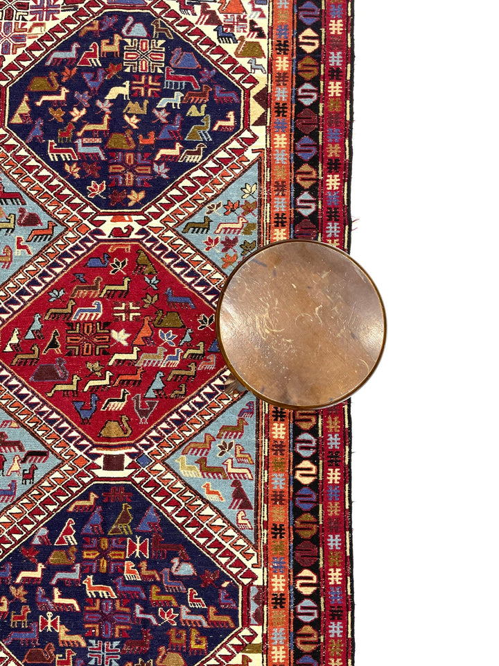 Vintage Persian Soumak Kilim Rug 114 cm x 200 cm (3’7” FT X 6’5” FT) - 0020016