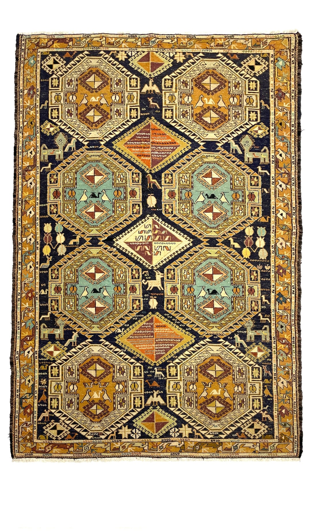 Vintage Persian Soumak Kilim Rug 130 cm x 200 cm (4’3” FT X 6’6” FT) - 0020020