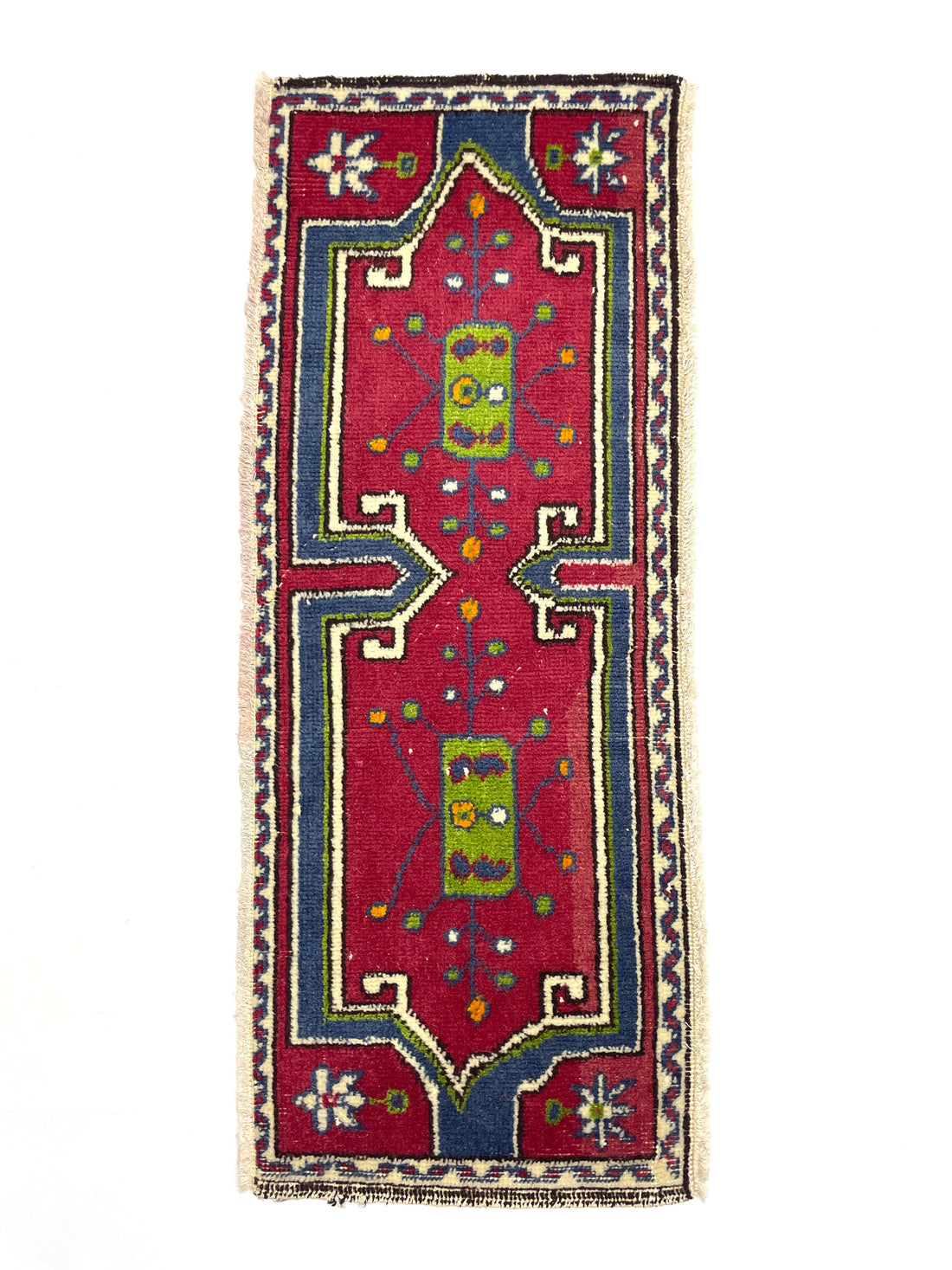 Vintage Small Turkish Hand-Knotted Rug 109 Cm X 40 Cm (3’6’’ FT X 1’3’’ FT) – Y010009