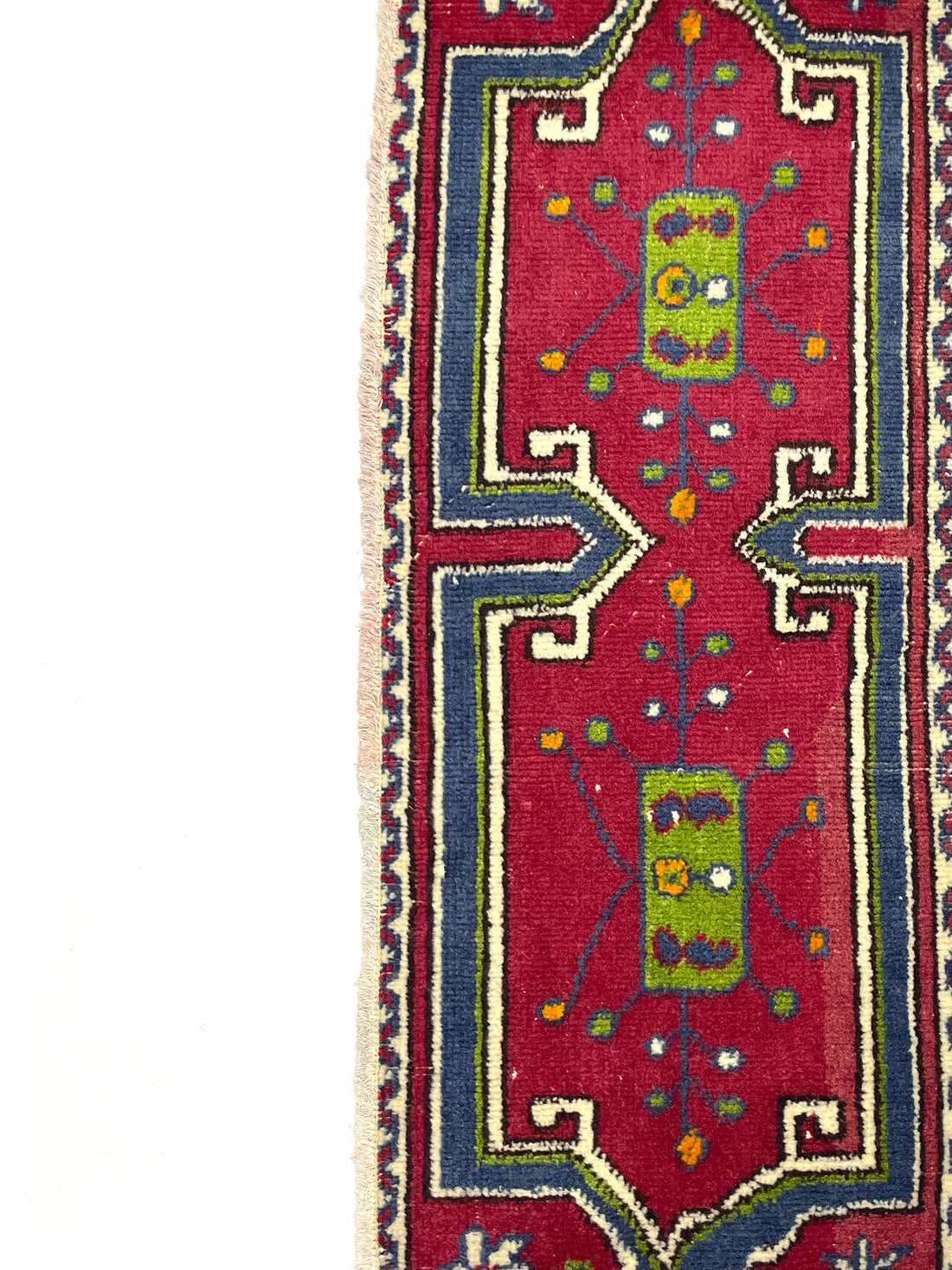 Vintage Small Turkish Hand-Knotted Rug 109 Cm X 40 Cm (3'6" FT X 1'3" FT) – Y010009