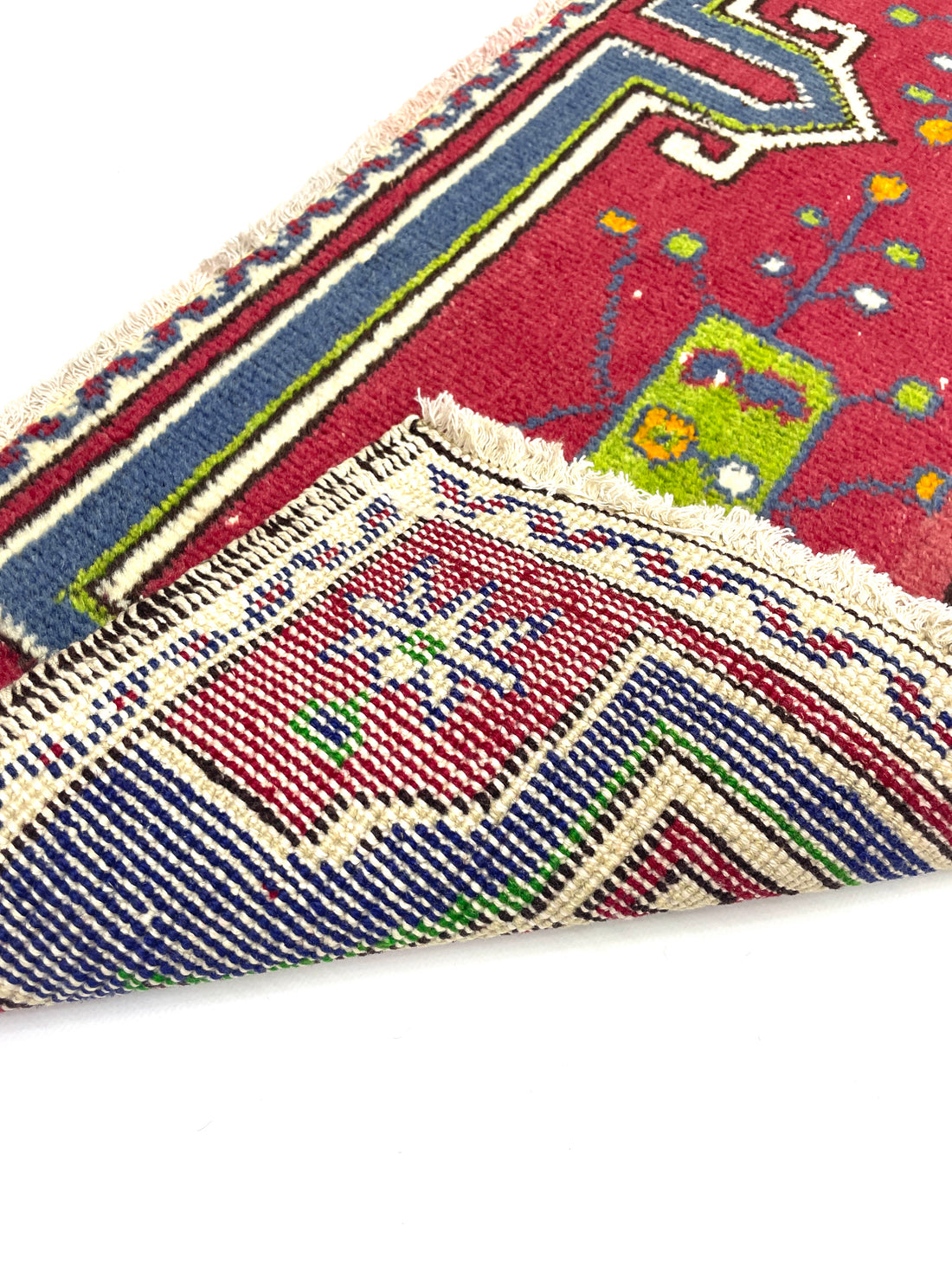 Vintage Small Turkish Hand-Knotted Rug 109 Cm X 40 Cm (3'6" FT X 1'3" FT) – Y010009