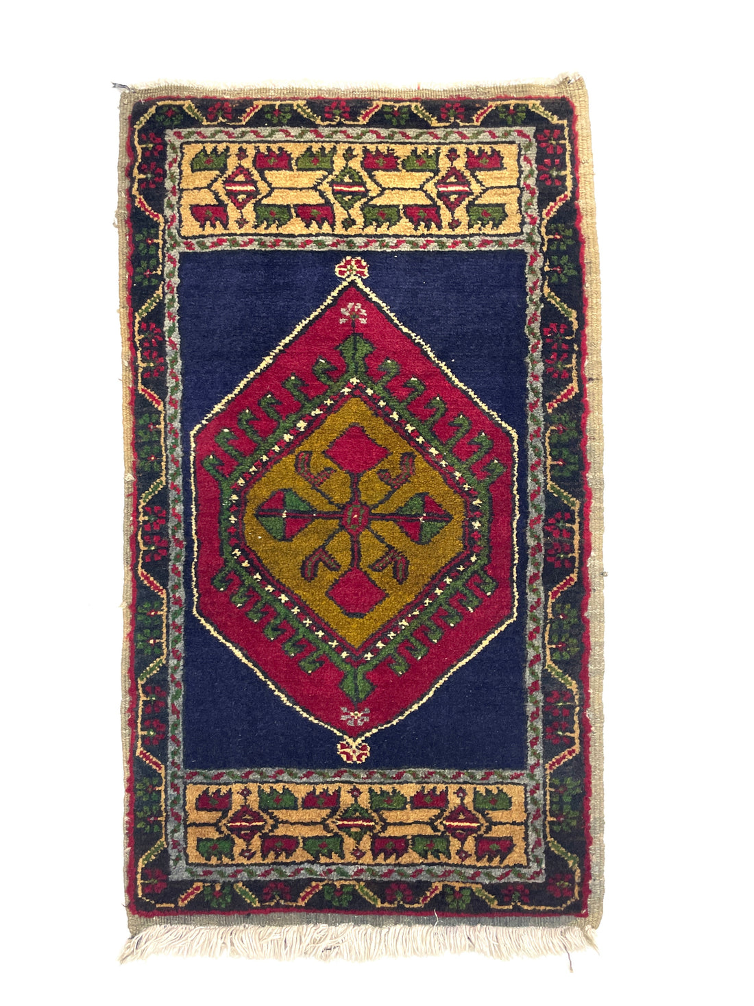 Vintage Small Turkish Hand-Knotted Rug 43 Cm X 93 Cm (1’6’’ FT X 3’1’’ FT) – Y010008