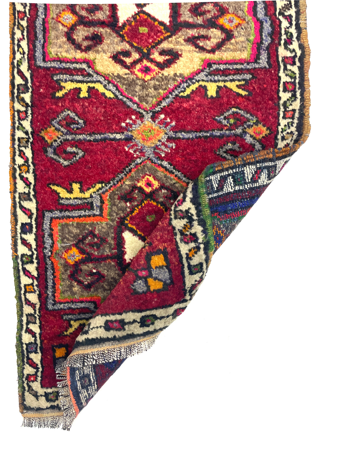 Vintage Small Turkish Hand-Knotted Rug 48 Cm X 91 Cm (1'6" FT X 3 FT) – Y010006