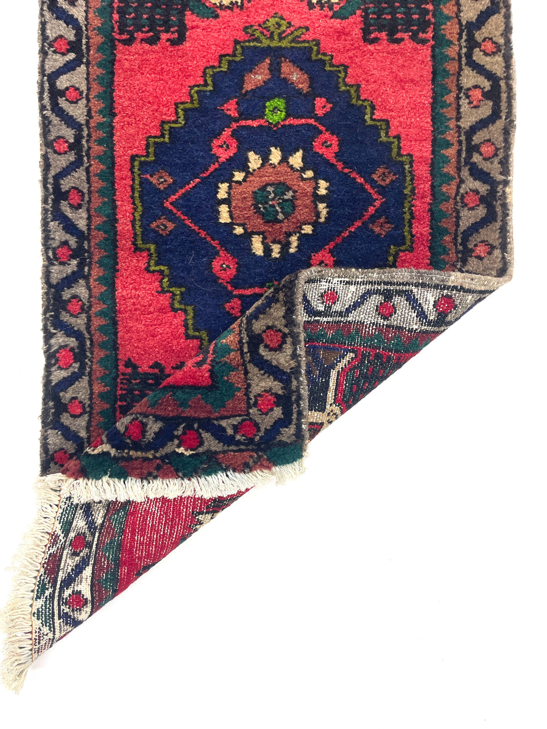 Vintage Small Turkish Hand-Knotted Rug 49 Cm X 104 Cm (1’6’’ FT X 3’4’’ FT) – Y010012