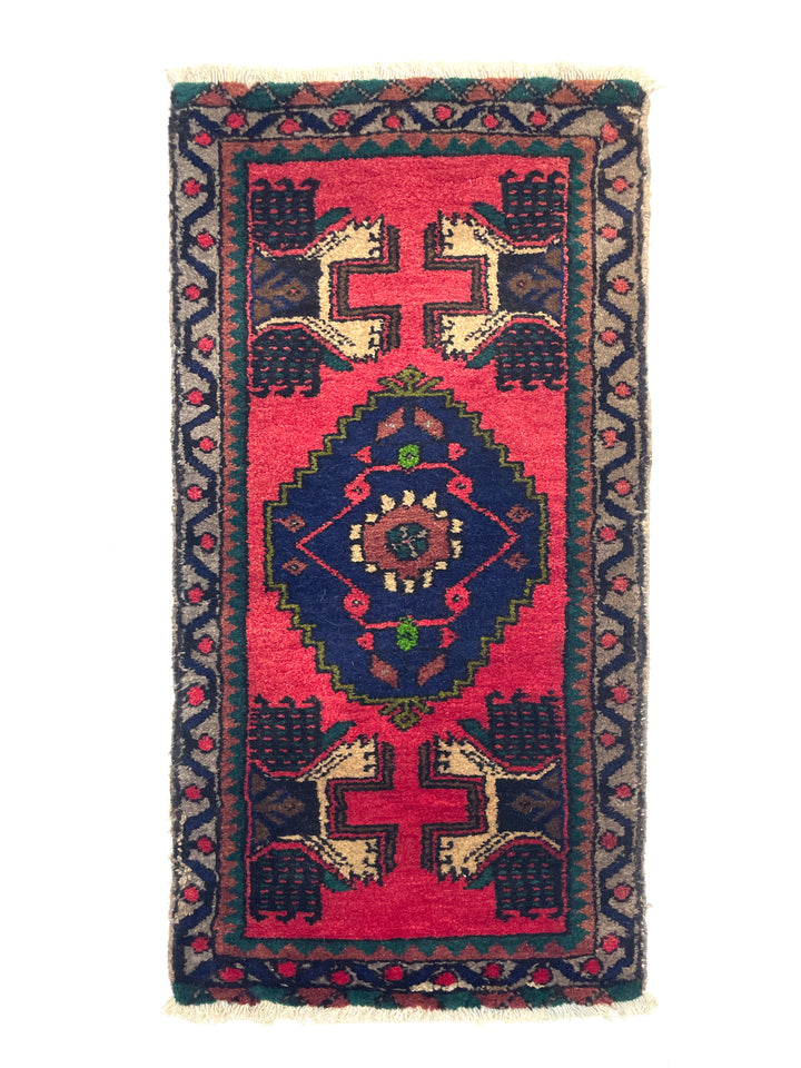 Vintage Small Turkish Hand-Knotted Rug 49 Cm X 104 Cm (1'6" FT X 3'4" FT) – Y010012