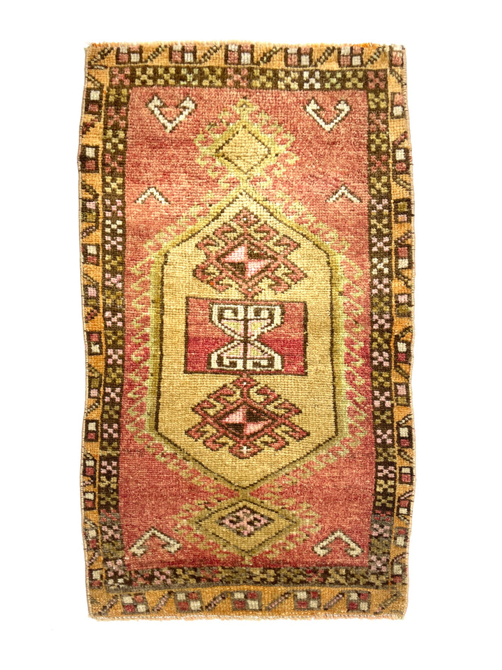 Vintage Small Turkish Hand-Knotted Rug 50 Cm X 88 Cm (1’6’’ FT X 2’9’’ FT) – Y010007