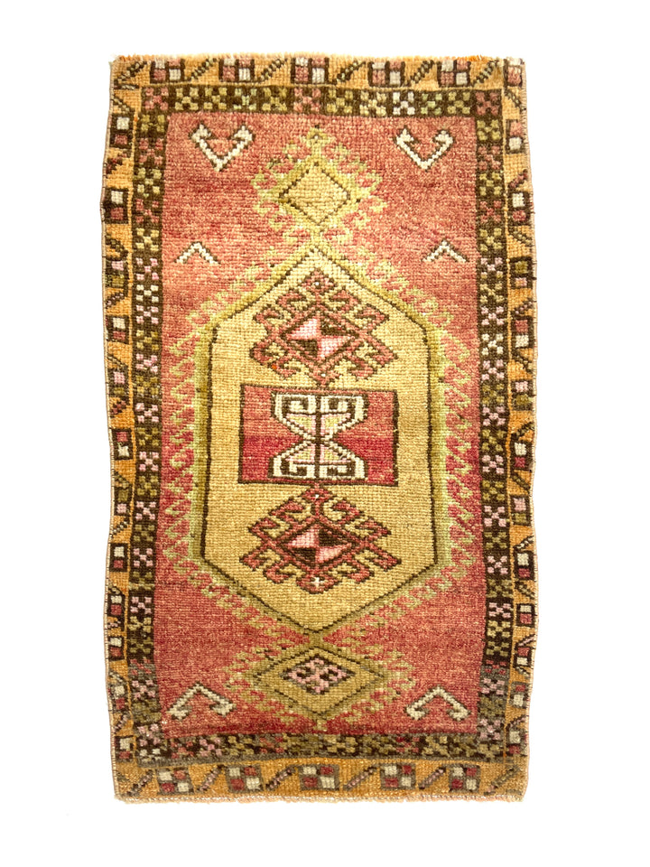 Vintage Small Turkish Hand-Knotted Rug 50 Cm X 88 Cm (1'6" FT X 2'9" FT) – Y010007