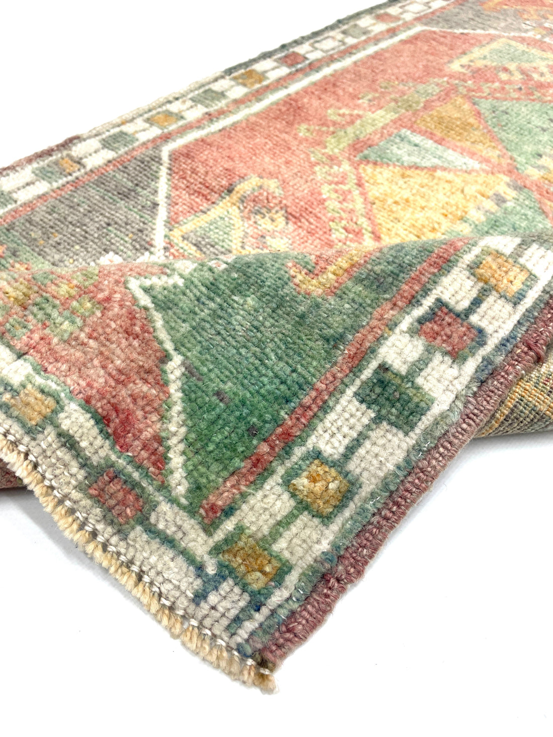 Vintage Small Turkish Hand-Knotted Rug 52 Cm X 98 Cm (1’7’’ FT X 3’2’’ FT) – Y010013