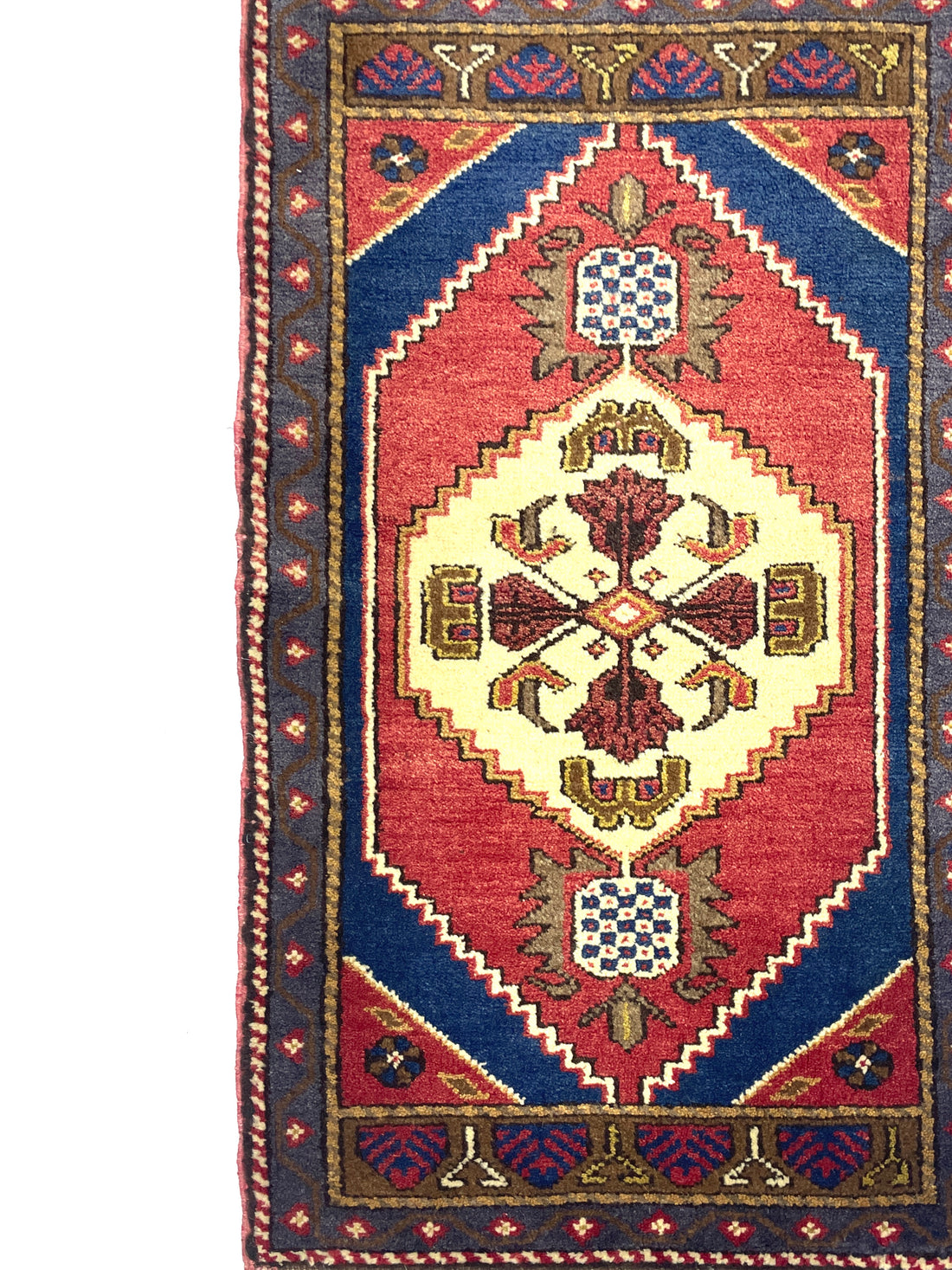 Vintage Small Turkish Hand-Knotted Rug 57 Cm X 97 Cm (1'9" FT X 3'2" FT) – Y010010