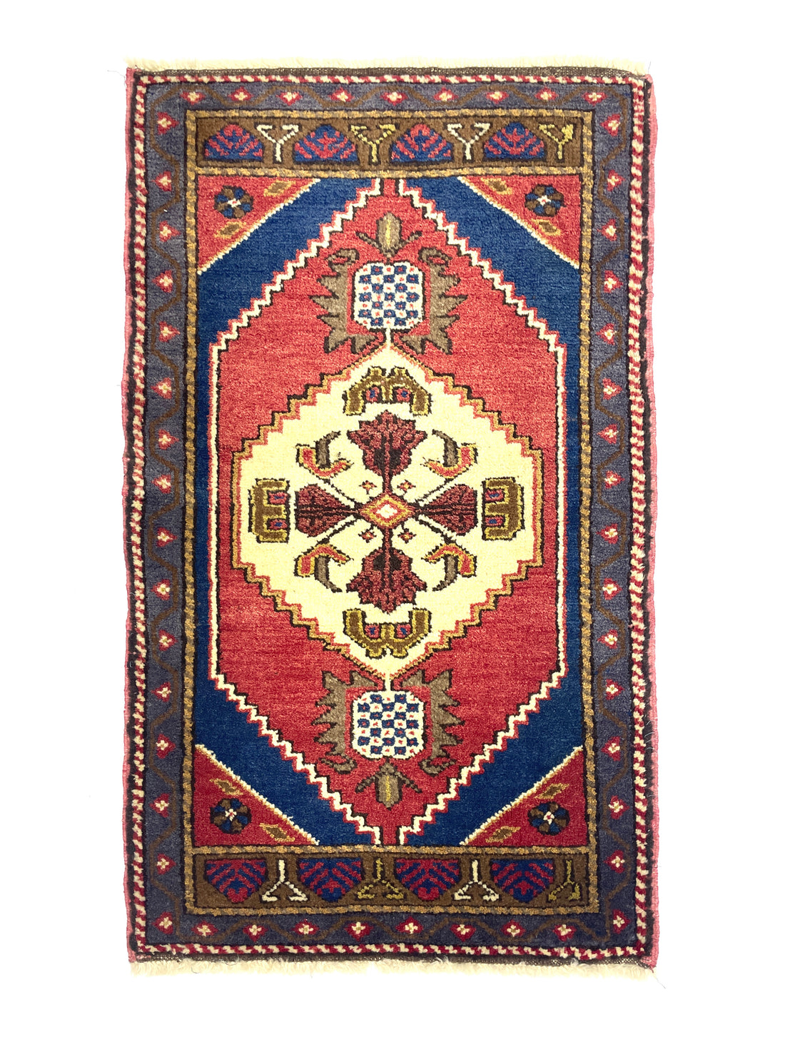 Vintage Small Turkish Hand-Knotted Rug 57 Cm X 97 Cm (1'9" FT X 3'2" FT) – Y010010