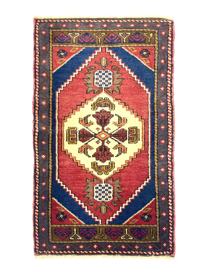 Vintage Small Turkish Hand-Knotted Rug 57 Cm X 97 Cm (1'9" FT X 3'2" FT) – Y010010