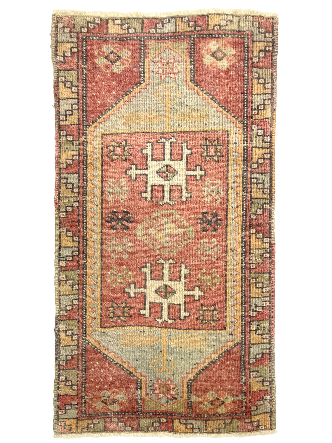 Vintage Turkish Hand-Knotted Rug 54 Cm X 95 Cm (1’8’’ FT X 3’1’’ FT) – Y010035
