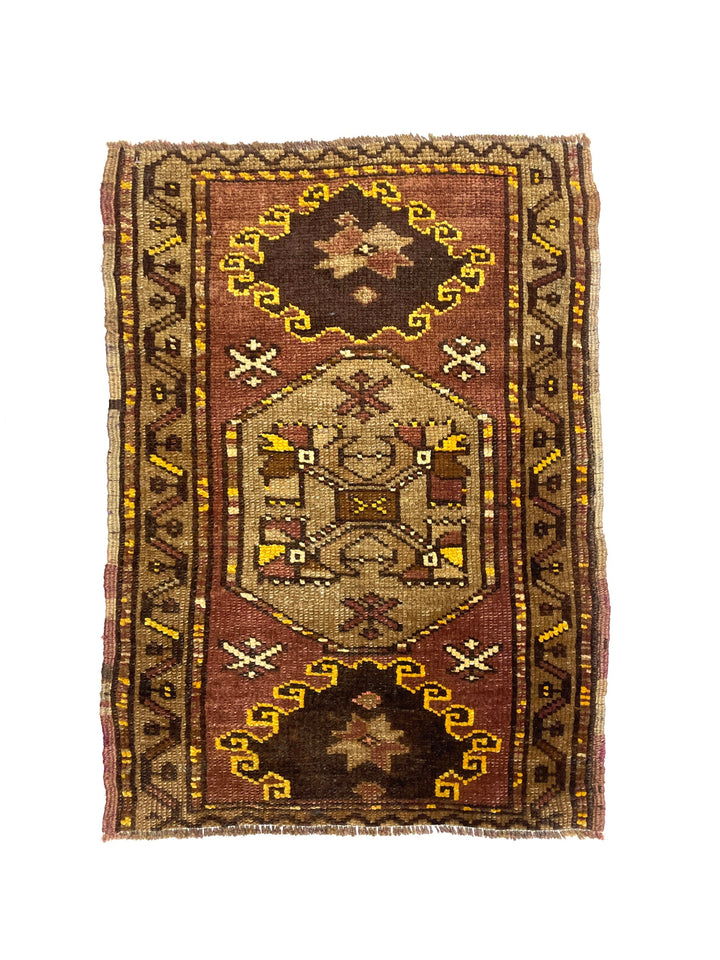 Vintage Turkish Hand-Knotted Rug 60 Cm X 83 Cm (2 FT X 2’7’’ FT) – Y010037
