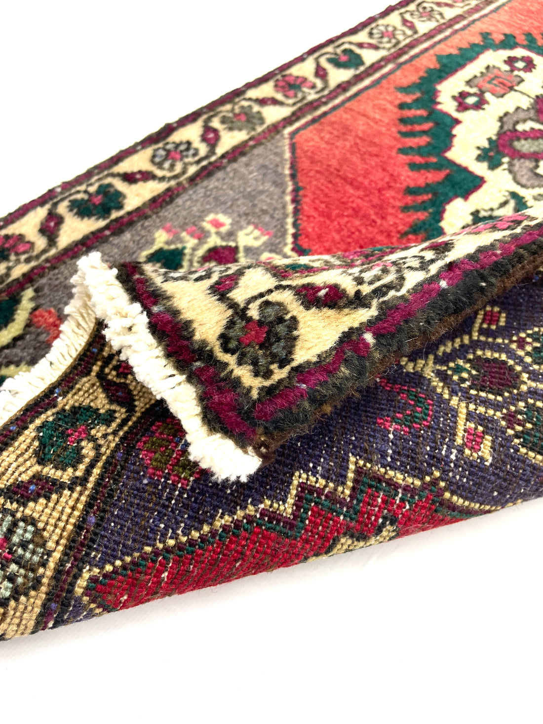 Vintage Turkish Small Rug 50 cm x 100 cm (1'6" FT x 3'3" FT) - Y010031