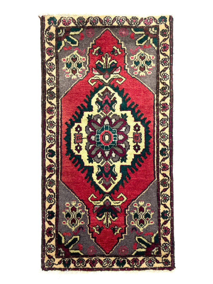 Vintage Turkish Small Rug 50 cm x 100 cm (1'6" FT x 3'3" FT) - Y010031