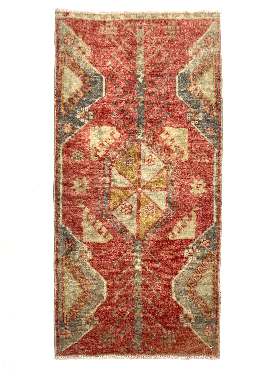 Vintage Turkish Small Rug 53 cm x 106 cm (1’7’’ FT x 3’5’’ FT) - Y010028