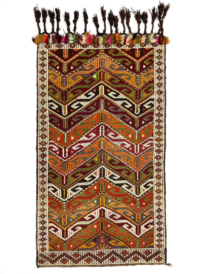 Vintage Yoruk Jijim Kilim Rug 77 cm x 135 cm (2’5” FT x 4’4” FT) - 0010020