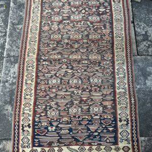 Mid-Century Senneh Kilim Rug