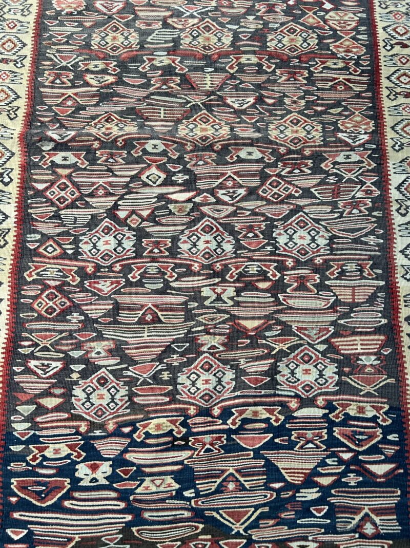 Mid-Century Senneh Kilim Rug
