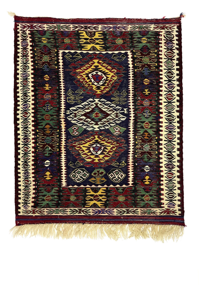 Vintage Konya Nuzumla Kilim Rug 82 cm x 107 cm - 0010001