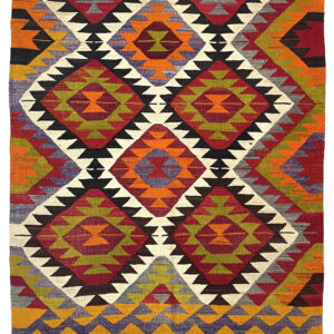Vintage Multicolor Kilim Rug 120 cm x 152 cm - 0010004