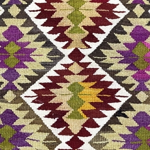 VintageMulticolorKilimRug10007-2 Vintage Multicolor Kilim Rug 88 cm x 125 cm - 0010007