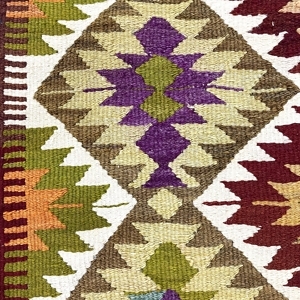 VintageMulticolorKilimRug10007-3 Vintage Multicolor Kilim Rug 88 cm x 125 cm - 0010007