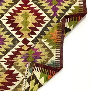 VintageMulticolorKilimRug10007-4 Vintage Multicolor Kilim Rug 88 cm x 125 cm - 0010007