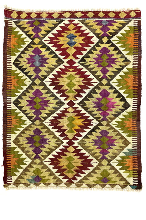 Vintage Multicolor Kilim Rug 88 cm x 125 cm - 0010007