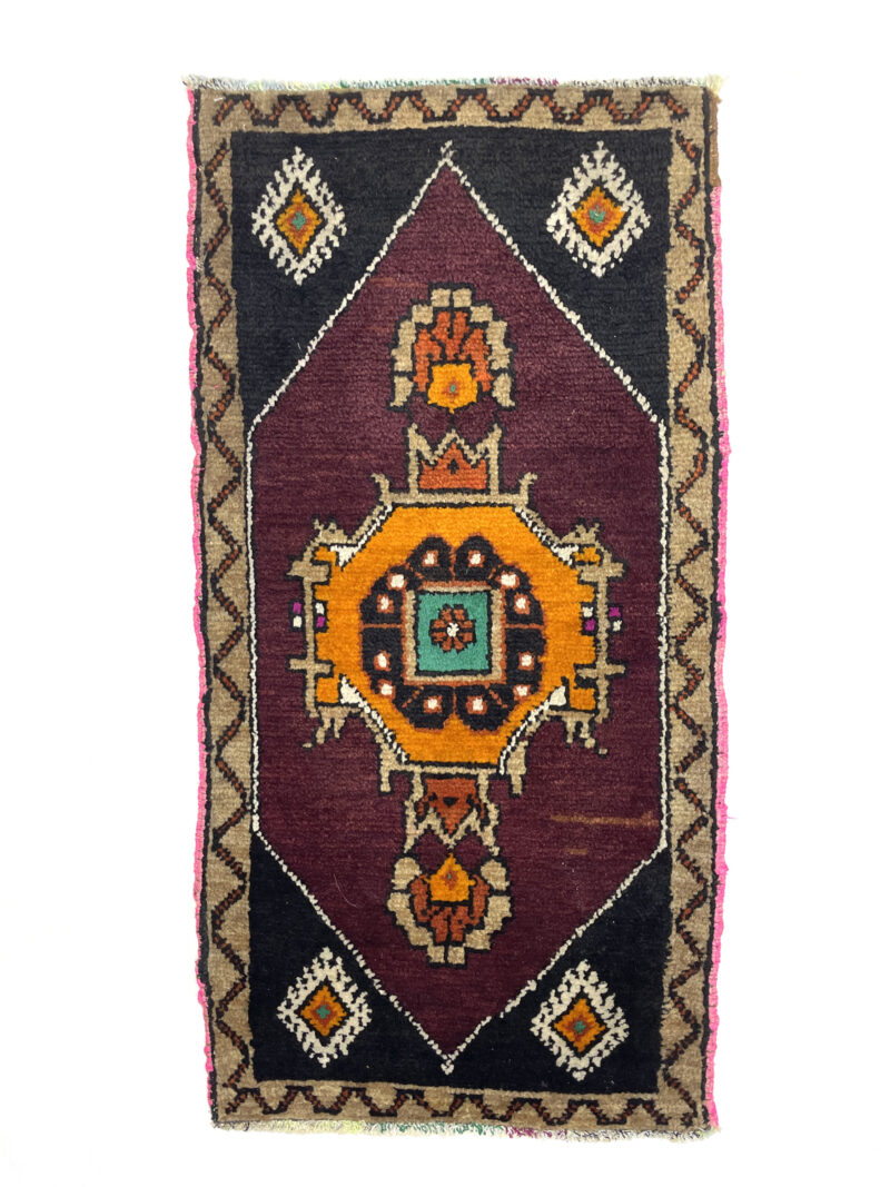 vintage-anatolian-small-hand-knotted-rug-51-cm-x-109-cm-y010048 Vintage Anatolian Small Hand-Knotted Rug 51 Cm X 109 Cm (1’7′′ X 3’6′′ FT) – Y010048