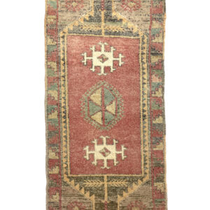 Vintage Turkish Hand-Knotted Rug 51 Cm X 103 Cm (1’7′′ X 3’4′′ FT) – Y010047
