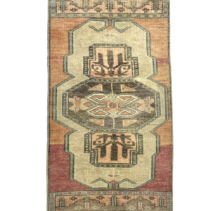 Vintage Anatolian Small Handmade Rug 52 cm x 99 cm (1'7" x 3'2" FT) - Y010033