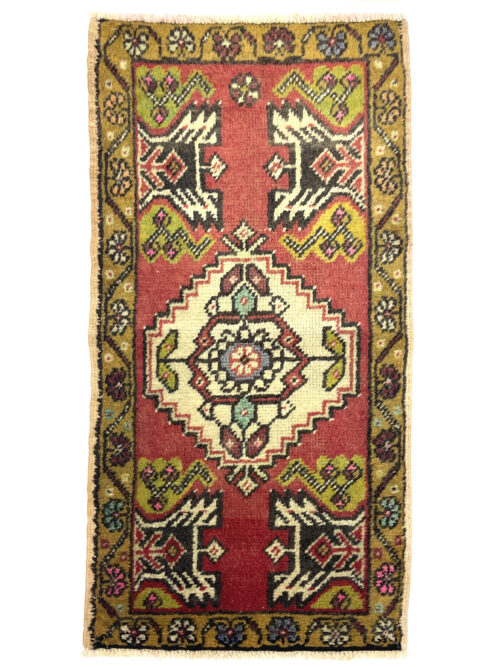 vintage-anatolian-small-rug-50-cm-x-97-cm-y010016 Vintage Anatolian Small Rug 50 cm x 97 cm (1'6" x 3'1" FT) - Y010016