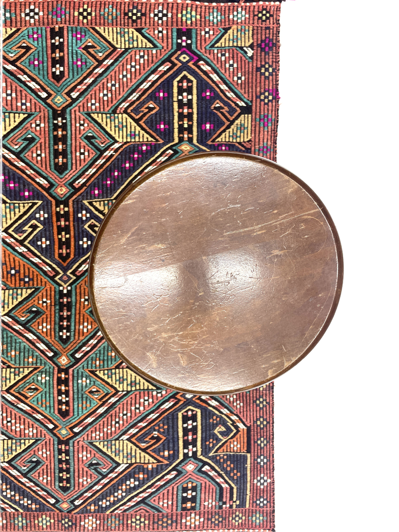 Vintage Embroidered Turkish Kilim Rug 90 cm x 122 cm (3 X 4 FT) - 0010030